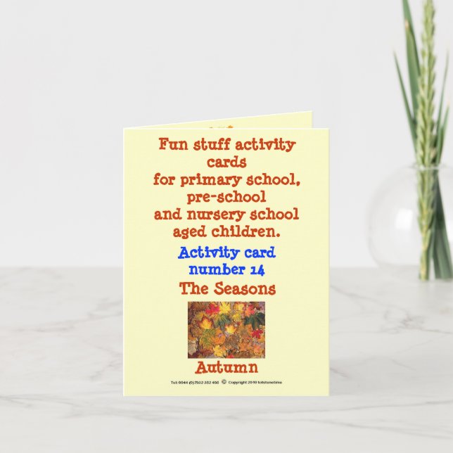 The Seasons - Autumn Note size Sample card (Front)