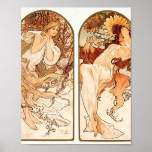 The Seasons Original 1897 By Alphonse Mucha Poster