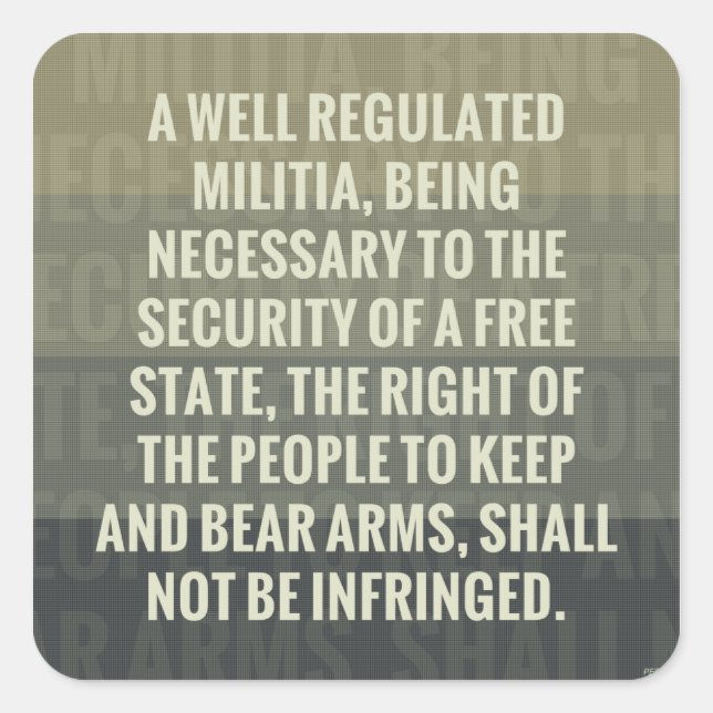 The Second Amendment Square Sticker (Front)