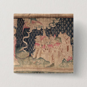 The second angel announces the fall of Babylon 2 Inch Square Button