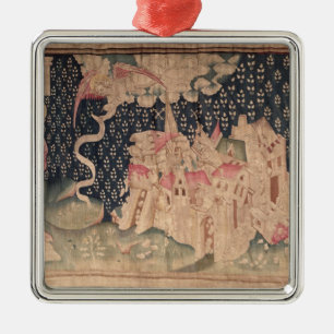 The second angel announces the fall of Babylon Metal Ornament