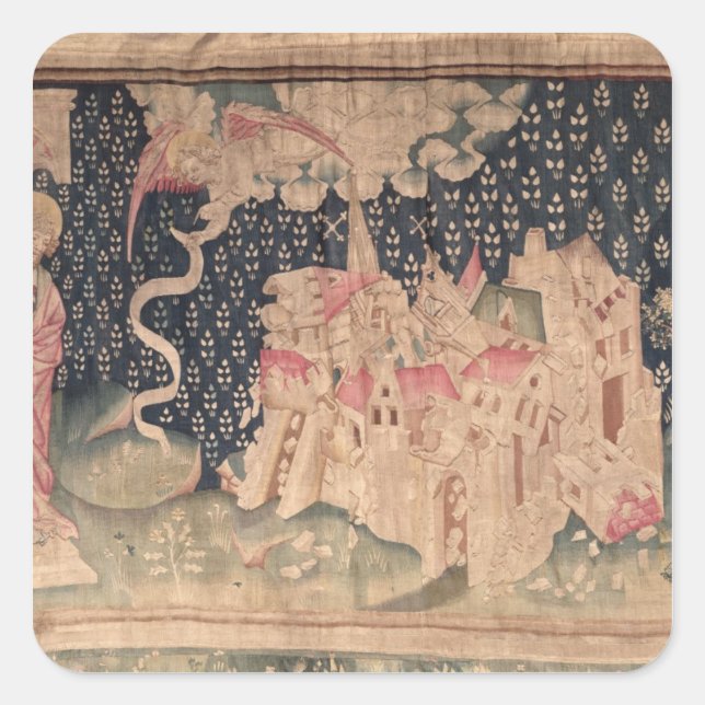 The second angel announces the fall of Babylon Square Sticker (Front)