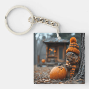 The secret forest feast of the squirrel Ai image Keychain