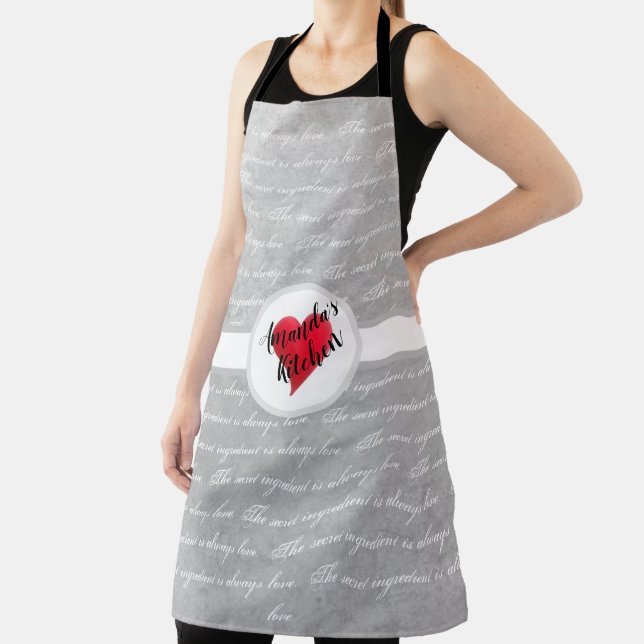 The secret ingredient is always love heart  apron (Insitu)
