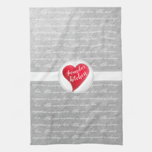 The secret ingredient is always love marble heart kitchen towel