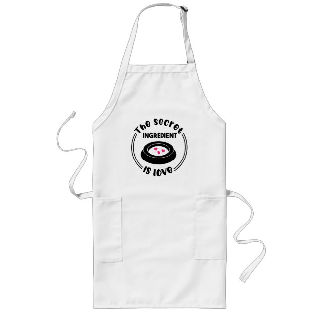 The Secret Ingredient Is Love Hearts Chef's Gift Long Apron (Front)
