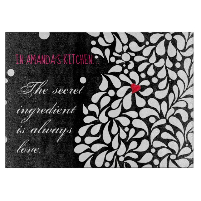 The secret ingredient is love personalized  cutting board (Front)