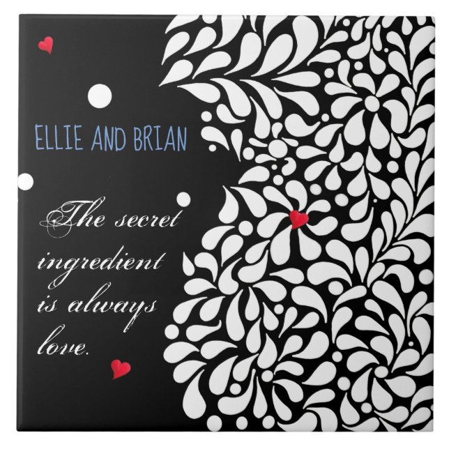 The secret ingredient is love personalized tile (Front)