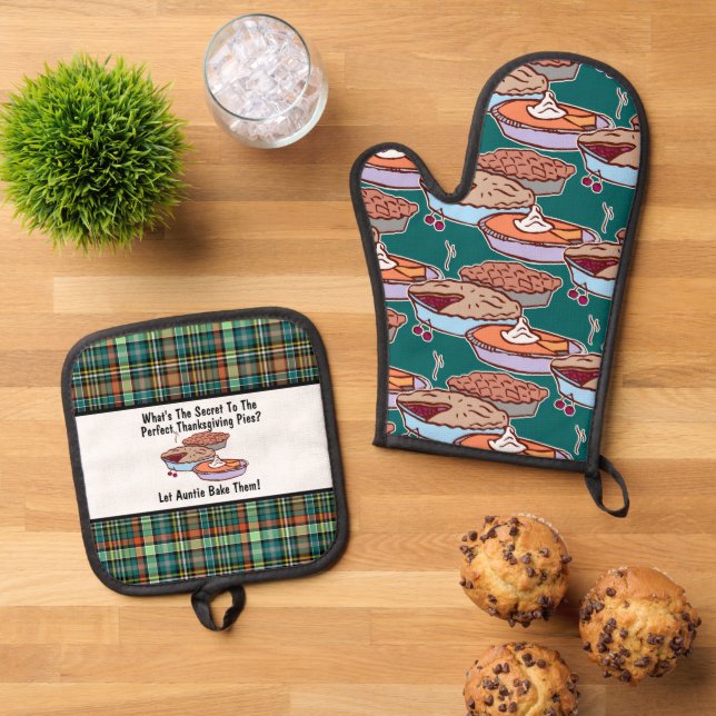 The Secret to the Perfect Thanksgiving Pies  Oven Mitt & Pot Holder Set (Top Down)