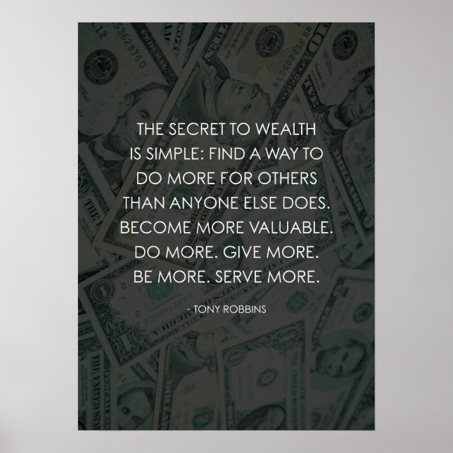 The Secret To Wealth Poster (Front)