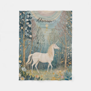 The Secret Unicorn of Whispering Woods Fleece Blanket