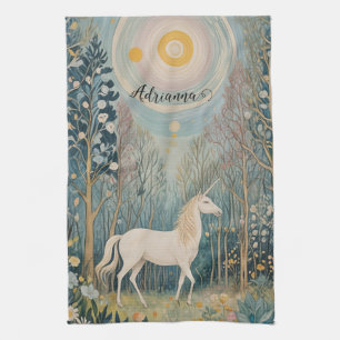 The Secret Unicorn of Whispering Woods Kitchen Towel