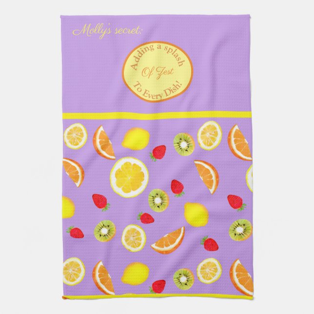 The Secret: Zesty Summer Fruits Kitchen Towel (Vertical)