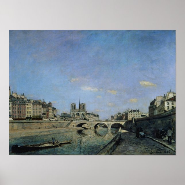 The Seine and Notre Dame in Paris, 1864 Poster (Front)