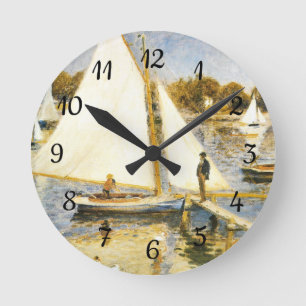 The Seine at Argenteuil  Auguste  Renoir   Round Clock