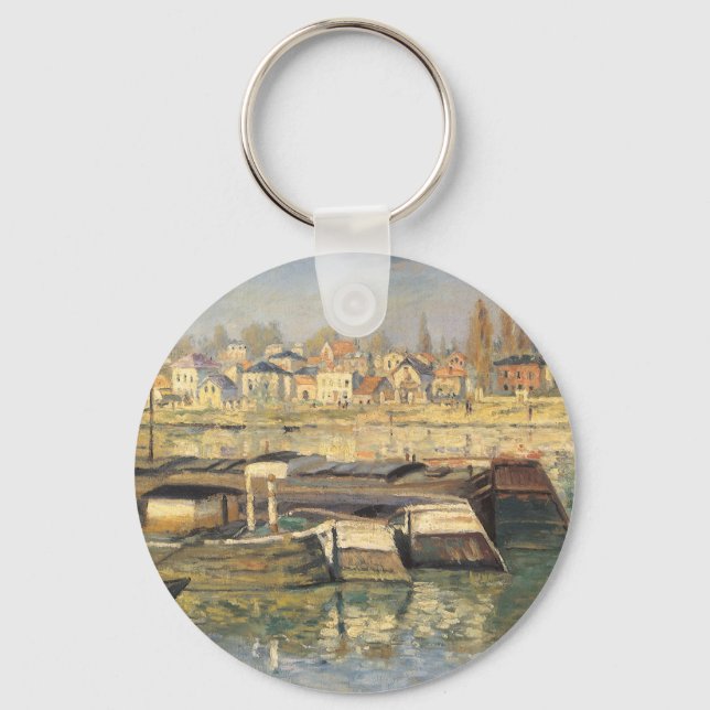 The Seine at Asnieres by Claude Monet Keychain (Front)