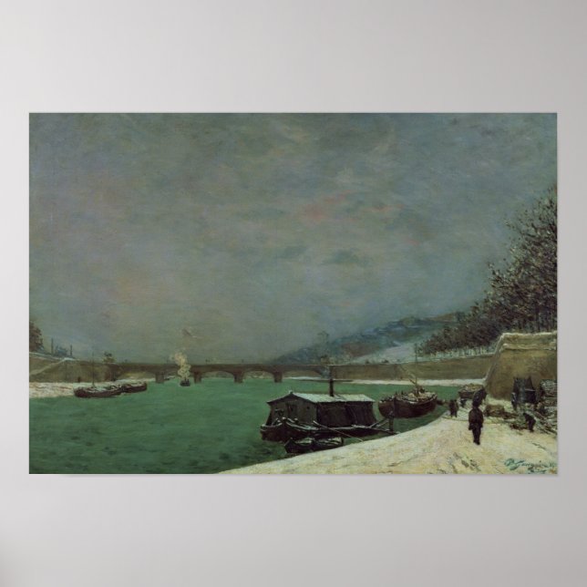 The Seine at the Pont d'Iena, Winter, 1875 Poster (Front)
