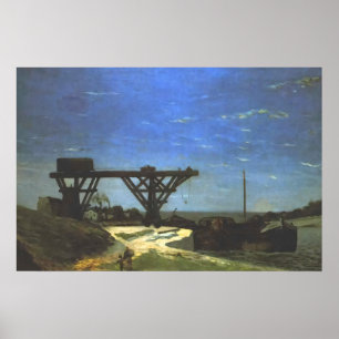 The Seine,Paris,serene moment Vintage Cityscape Poster
