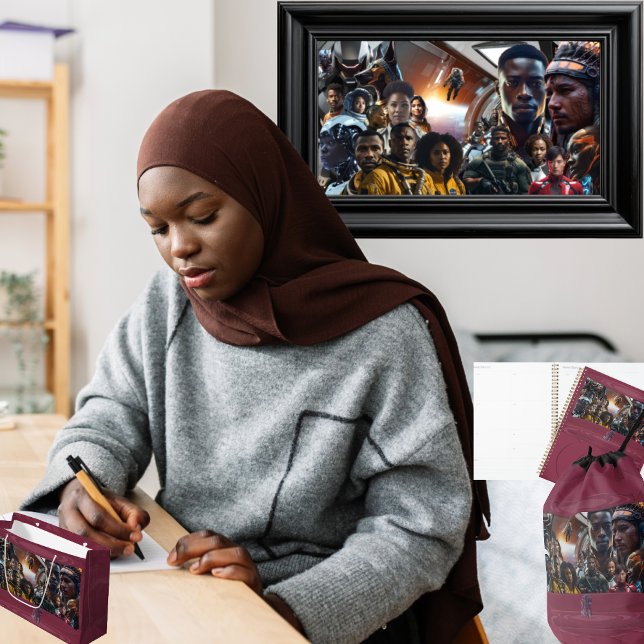 The Sekhmet Crew  Fleece Blanket (Get the full "Sekhmet Starship" collection at  https://bit.ly/BlackFutureZazzle)