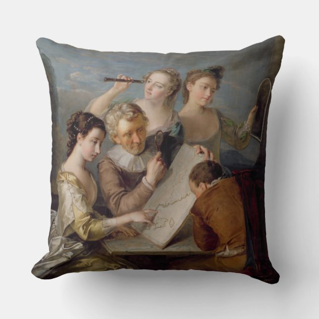 The Sense of Sight, c.1744-47 (oil on canvas) Throw Pillow (Front)