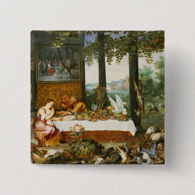 The Sense of Taste, 1618 2 Inch Square Button (Front)
