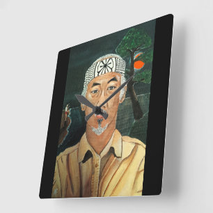 The Sensei Painting by Alfred Fox Square Wall Clock