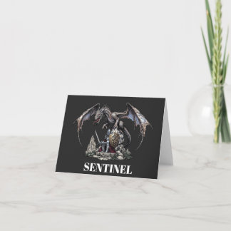 The Sentinel: A Knight Guarding a Winged Dragon Thank You Card