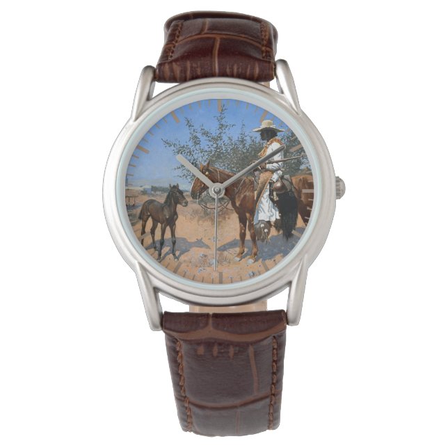 The Sentinel Frederic Remington 1889 Cowboy Theme  Watch (Front)