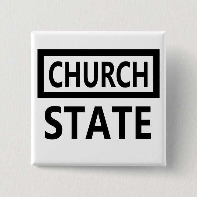 The Separation of Church and State - 1st Amendment 2 Inch Square Button (Front)