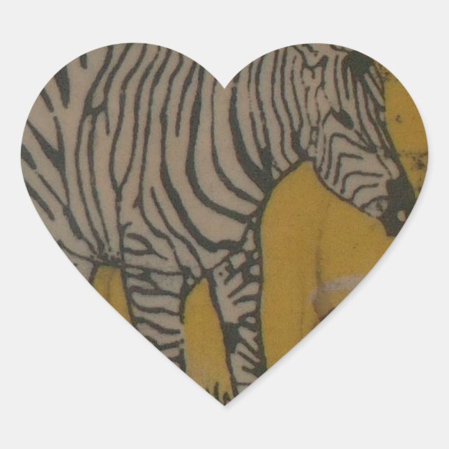 The Serengeti Spirit: Zebra Grazing in the Mara Heart Sticker (Front)