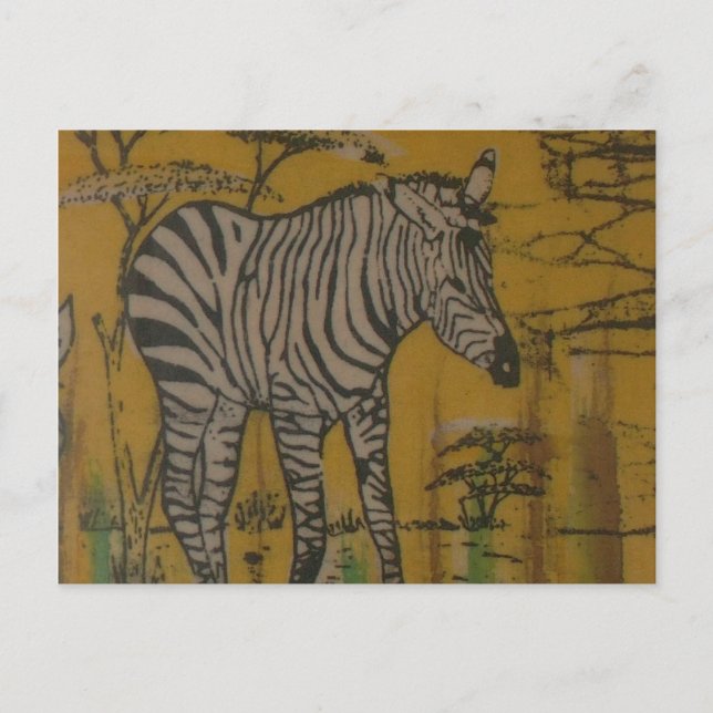 The Serengeti Spirit: Zebra Grazing in the Mara Postcard (Front)
