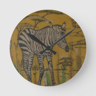 The Serengeti Spirit: Zebra Grazing in the Mara Round Clock