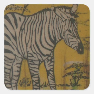 The Serengeti Spirit: Zebra Grazing in the Mara Square Sticker