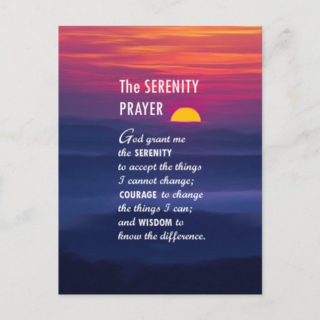 The Serenity Prayer 2 Postcard (Front)