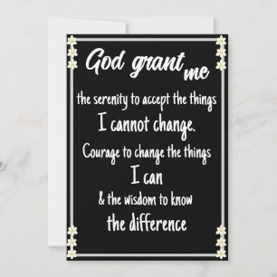 The Serenity Prayer Card