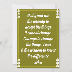 The Serenity Prayer Card