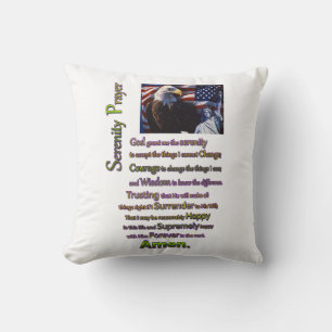 The Serenity Prayer Eagle Head Throw Pillow
