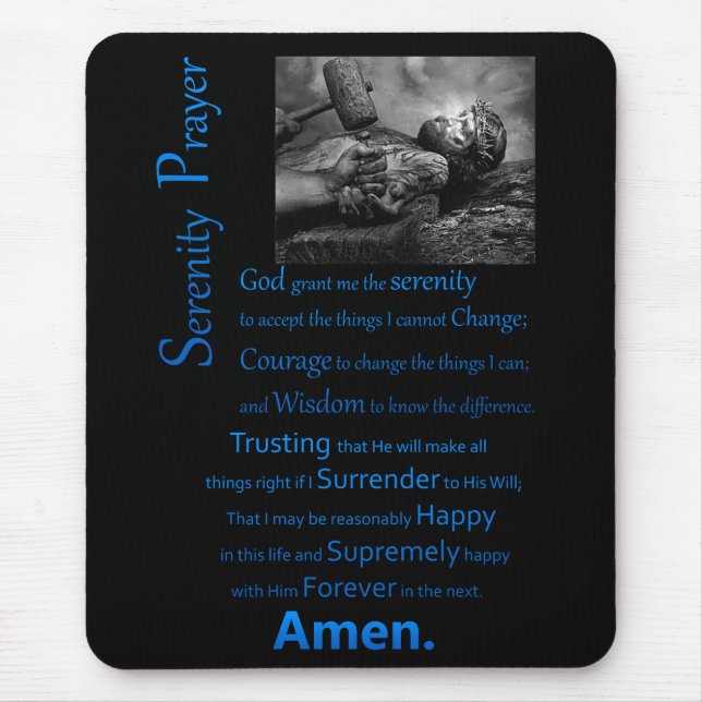 The Serenity Prayer Hammer Mouse Pad (Front)