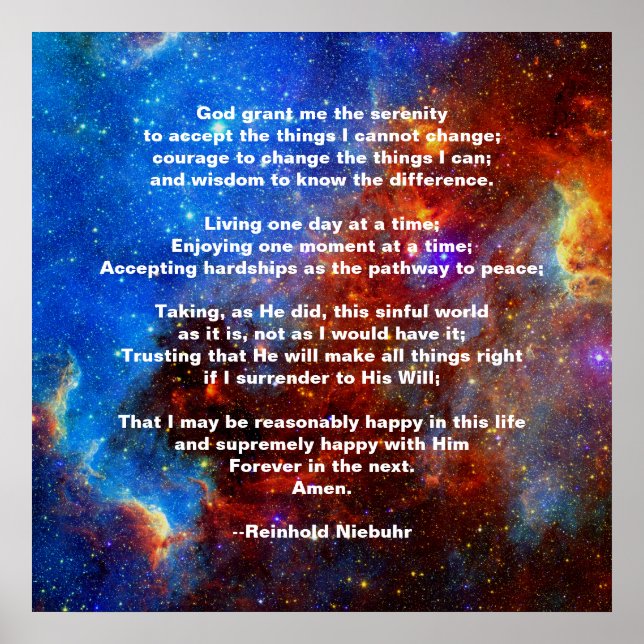 The Serenity Prayer Poster (Front)