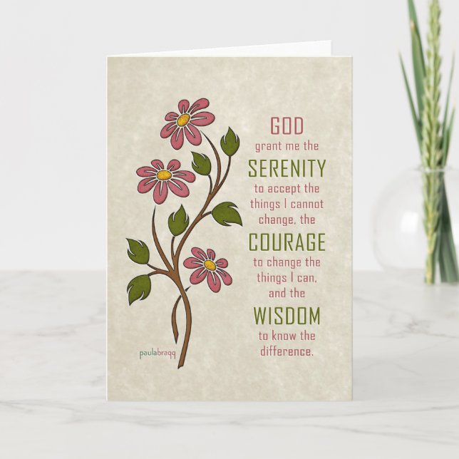 The Serenity Prayer (Recovery Quote) Card (Front)