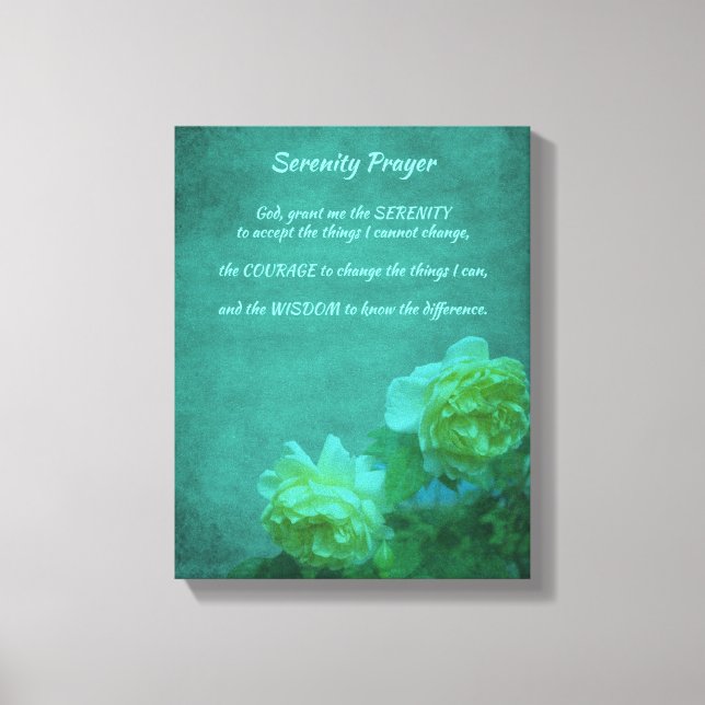 The Serenity Prayer Roses Inspirational  Canvas Print (Front)