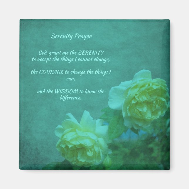 The Serenity Prayer Roses Inspirational         Magnet (Front)
