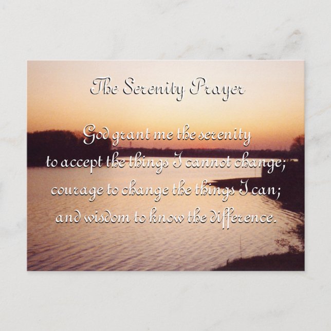 The Serenity Prayer sunset postcard (Front)