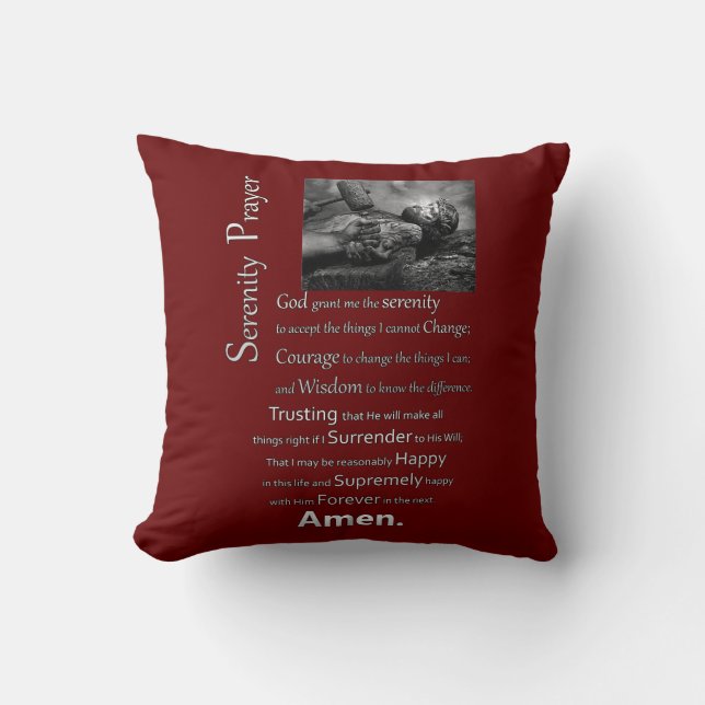 The Serenity Prayer Throw Pillow (Front)