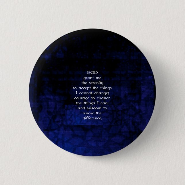 The Serenity Prayer With Blue Background 2 Inch Round Button (Front)