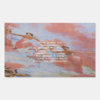 The Serenity Prayer With Flying Angels Painting Sticker