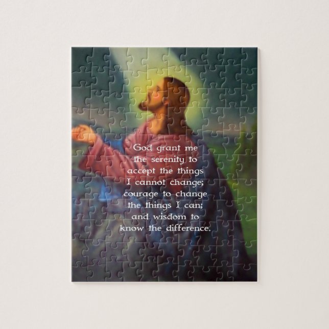 The Serenity Prayer With Jesus Christ Painting Jigsaw Puzzle (Vertical)
