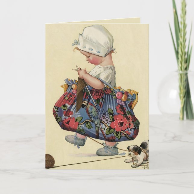 "The Serious Knitter" Greeting Card (Front)
