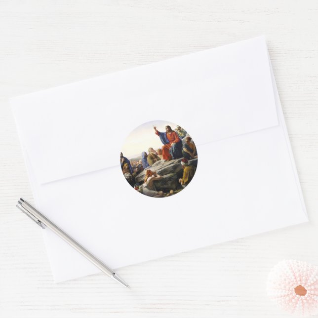 The Sermon on the Mount Classic Round Sticker (Envelope)