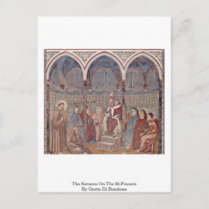The Sermon On The St.Francis By Giotto Di Bondone Postcard